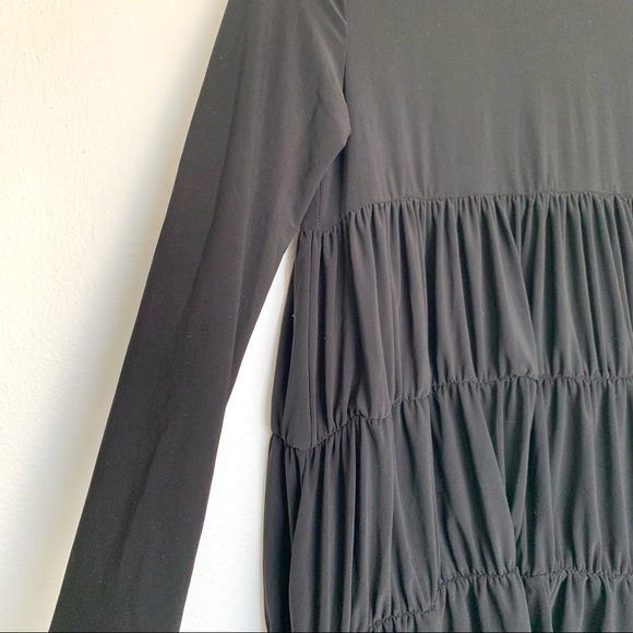 Nasty Gal Tiered Long Sleeve Top Size 6 Black - Picture 5 of 7